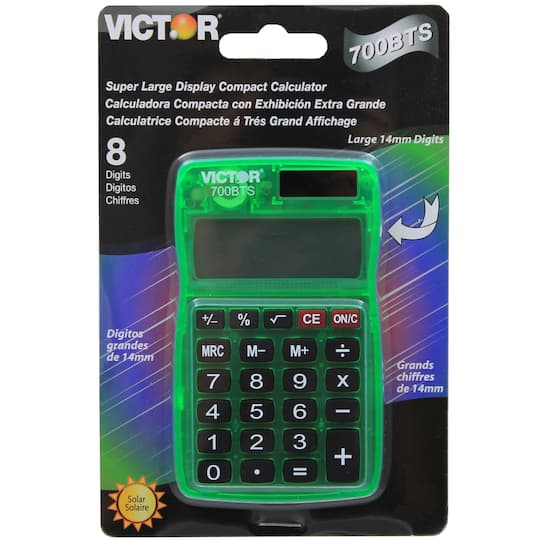 Victor&#xAE; 700BTS Dual Power Pocket Calculator, Pack of 5